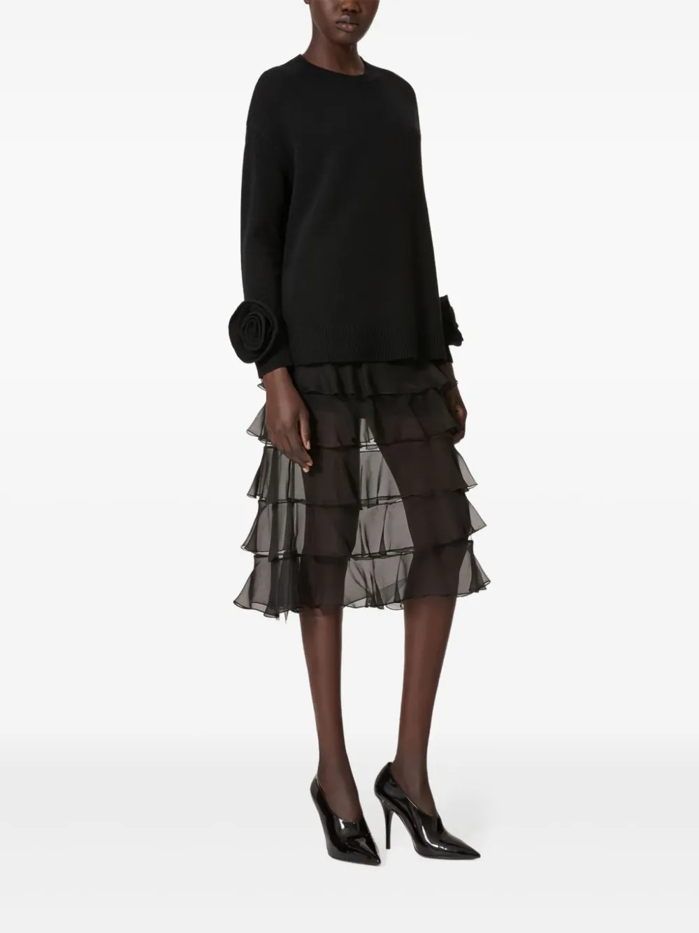 Valentino Garavani Trui met roos-applicatie Zwart