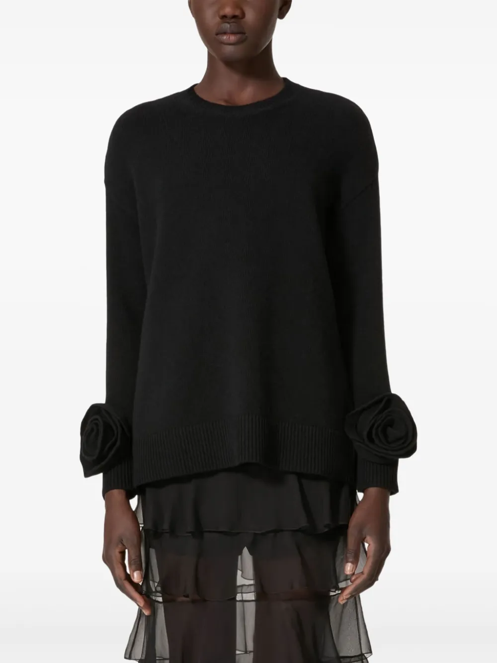 Valentino Garavani Trui met roos-applicatie Zwart