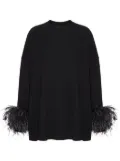Valentino Garavani feather-trim sweater - Black