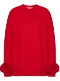 Valentino Garavani rose-appliqué sweater - Red