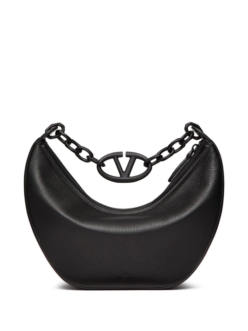 Valentino Garavani Vlogo Moon Hobo kleine shopper - Zwart