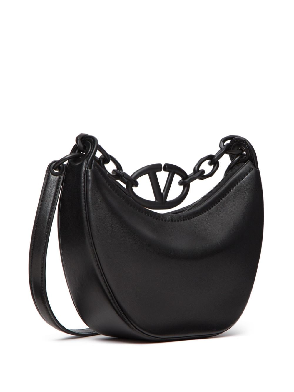 Shop Valentino Mini Hobo Vlogo Shoulder Bag In Black