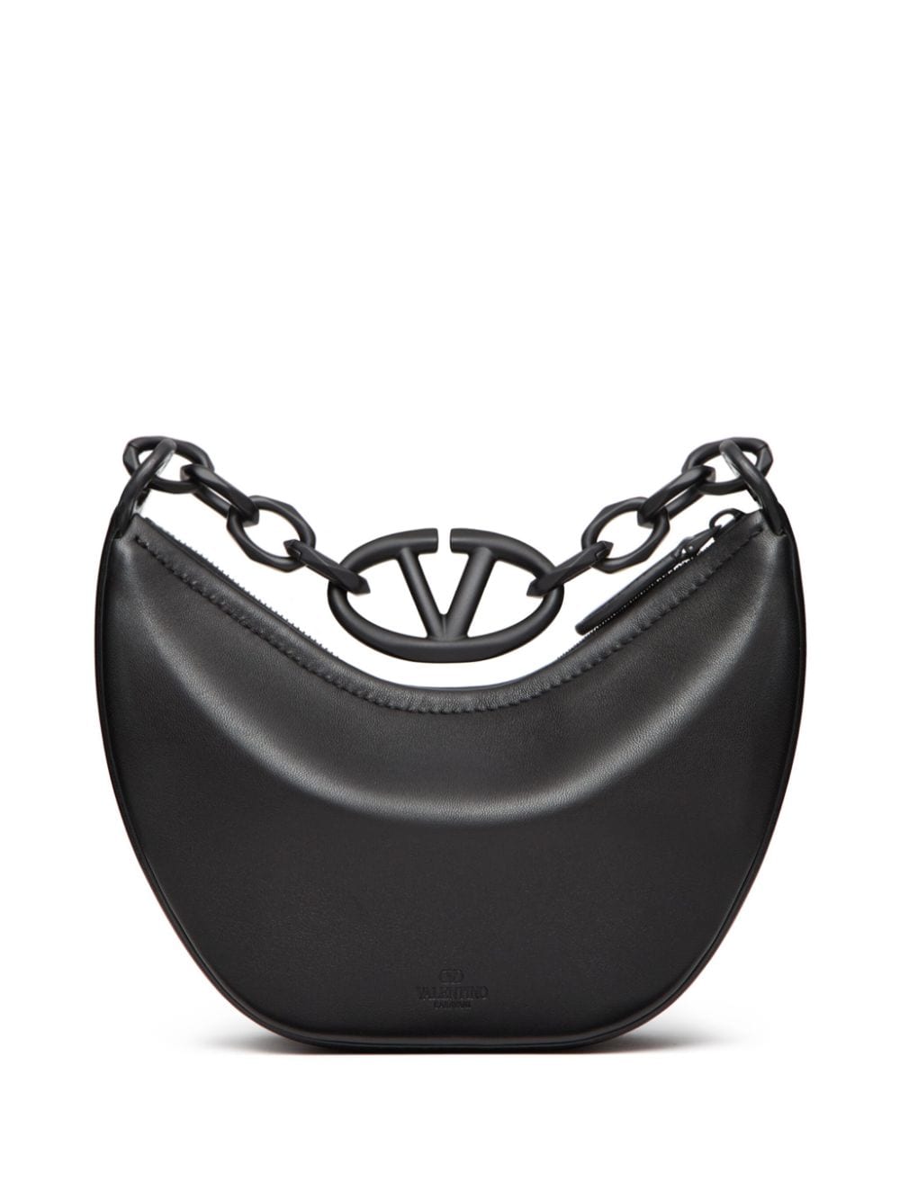 Shop Valentino Mini Hobo Vlogo Shoulder Bag In Black