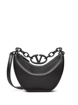 Valentino Garavani ヴァレンティノ・ガラヴァーニ Vロゴ ホーボー ムーン 2Wayショルダーバッグ ブラック 5W2B0Q42JDK レディース【中古】 Valentino Garavani ヴァレンティノ・ガラヴァーニ Vロゴ ホーボー