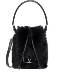 Valentino Garavani VLogo sheepskin bucket bag - Black