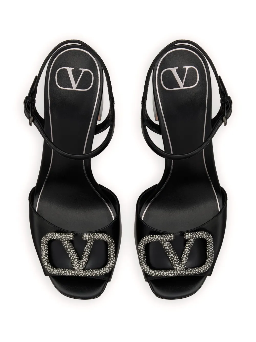 Valentino Garavani 90mm sandalen verfraaid met logo Zwart