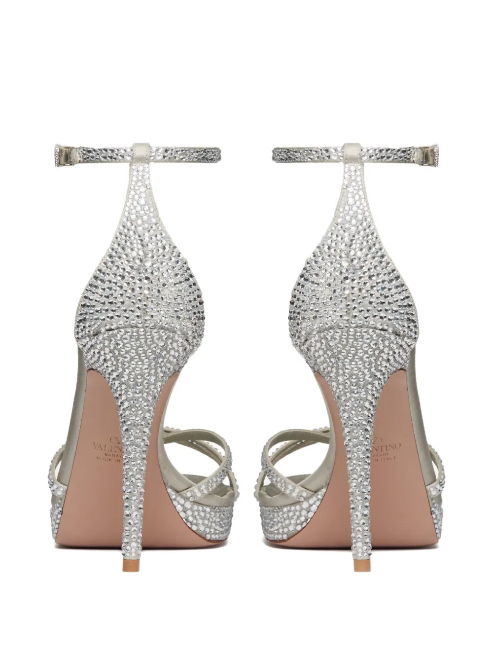  Valentino Garavani Eveninglam Platform Sandals - Silver 