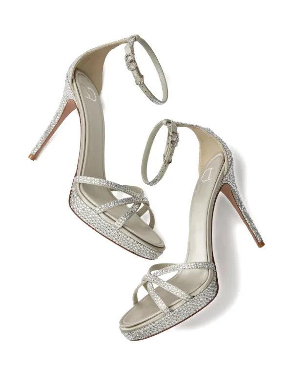 Valentino Garavani Eveninglam Platform Sandals | Silver | FARFETCH