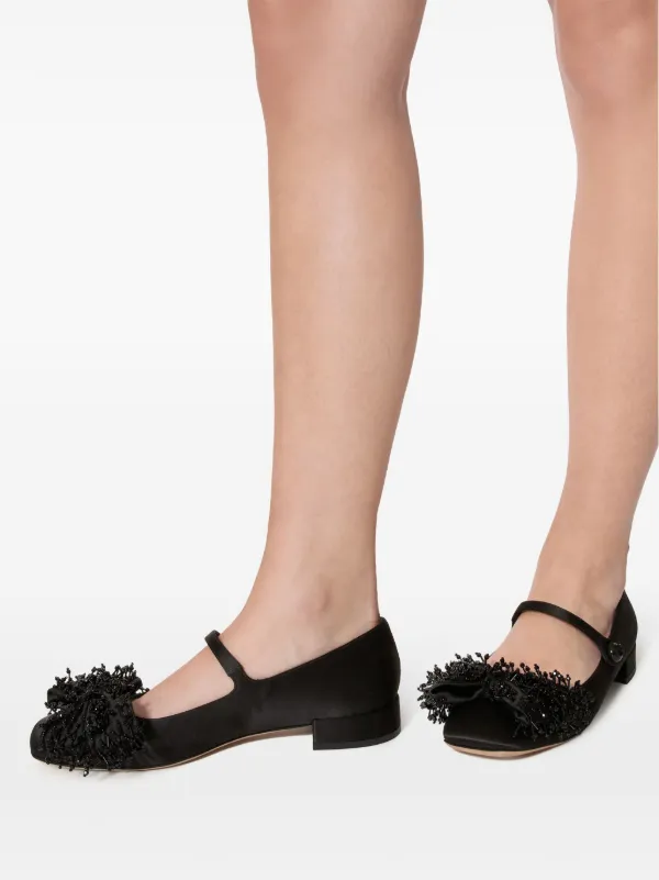 【VALENTINO GARAVANI】Bowow メリージェーン フラットシューズ Mary-jane Bowow Ballerina In Kidskin With Studs for Woman in