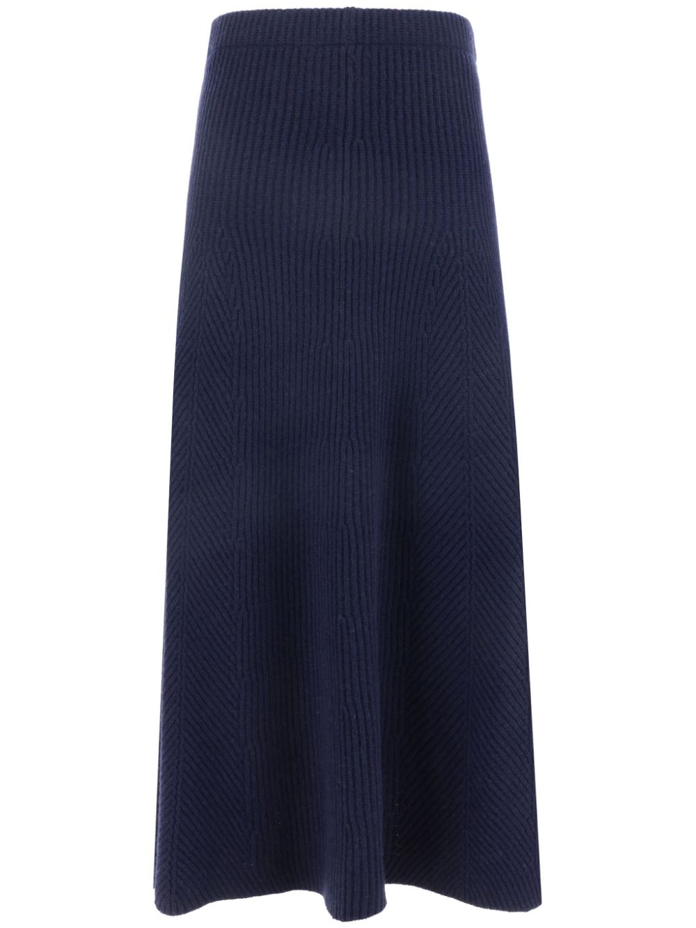 Forte ribbed midi skirt Blauw