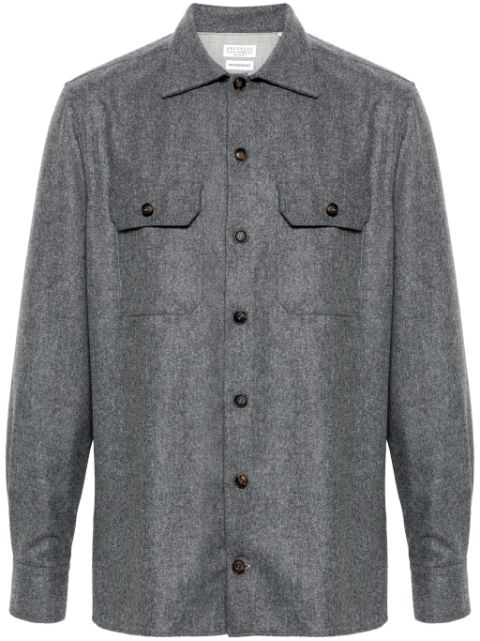 Brunello Cucinelli melange-effect shirt Men