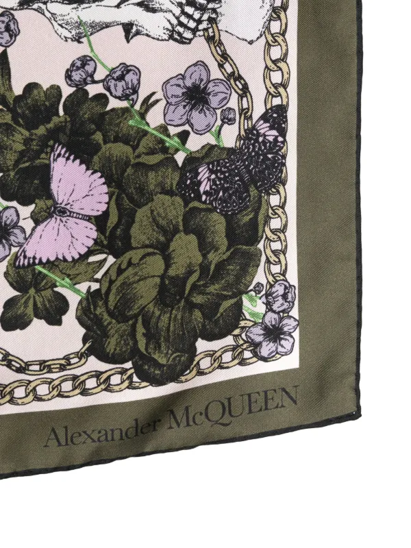 スカーフ Alexander Mcqueen Sea Green Silk Foulard Alexander McQueen Sea Green Silk Foulard | italist