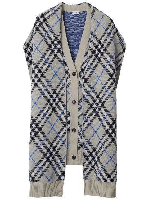 Burberry checked sleeveless cardigan and scarf