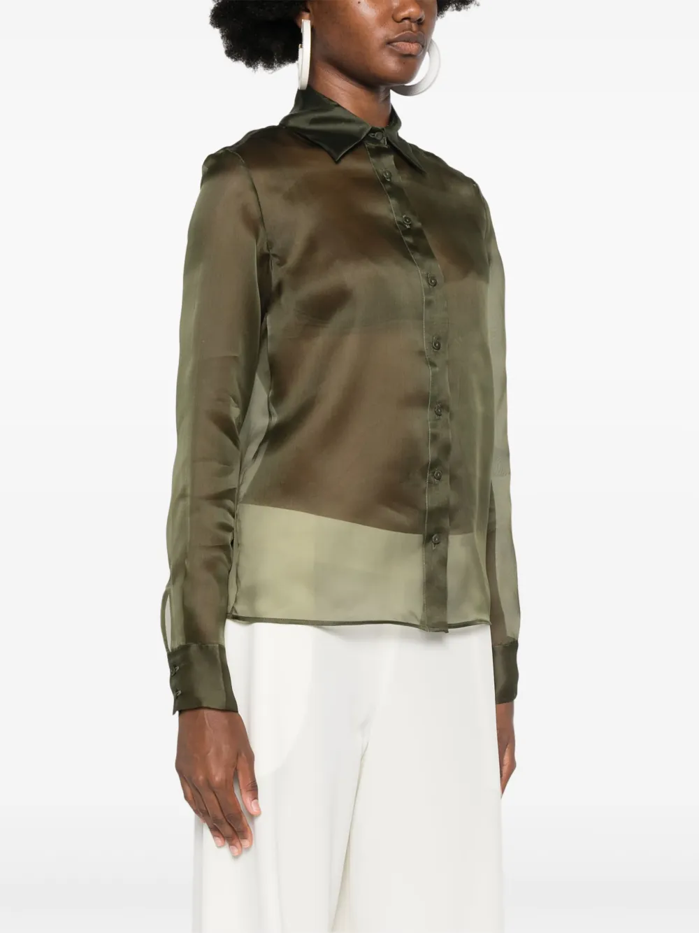 Fabiana Filippi Organza blouse Groen