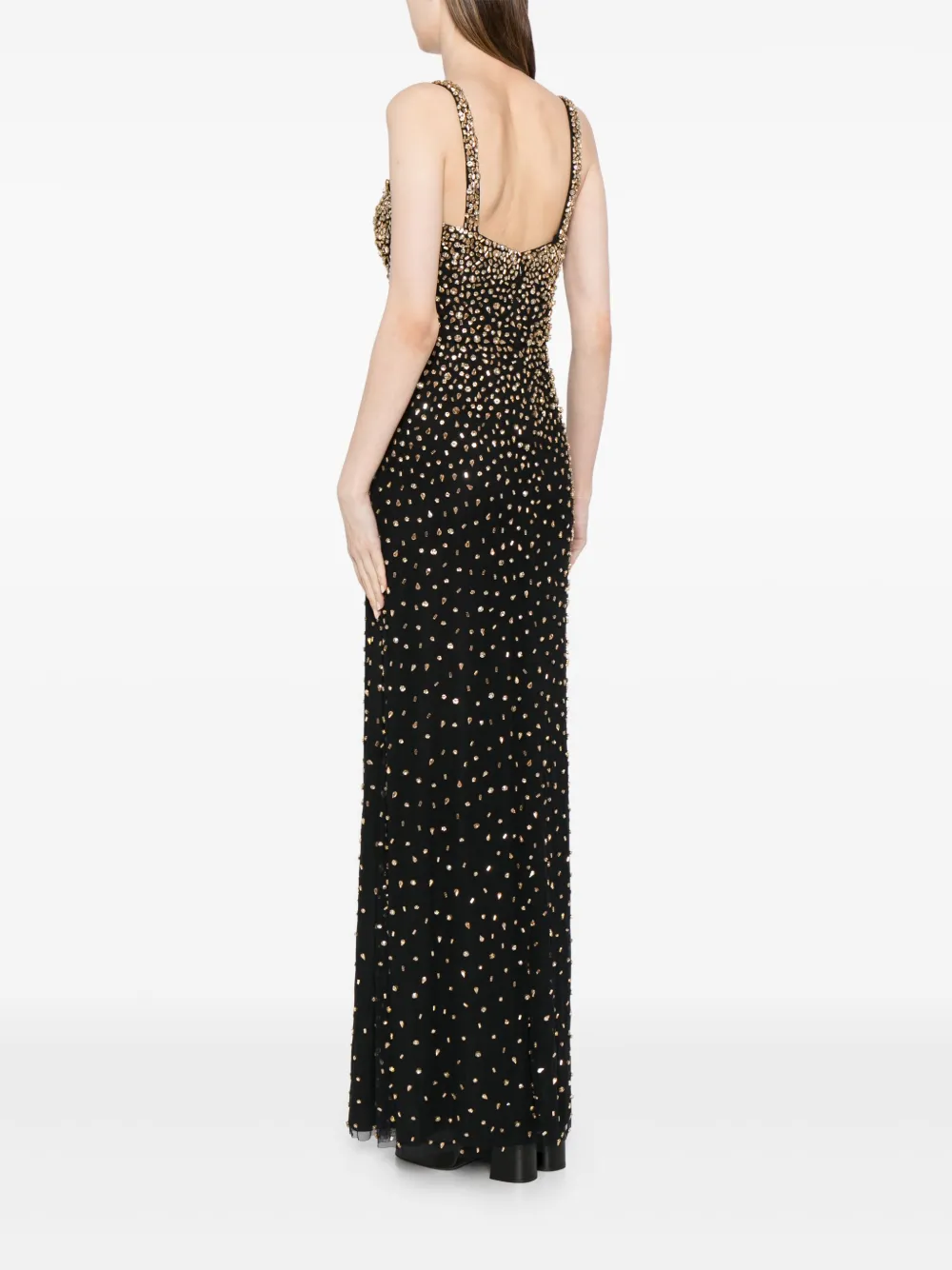 Shop Jenny Packham Cherry Embellished Gown In Black