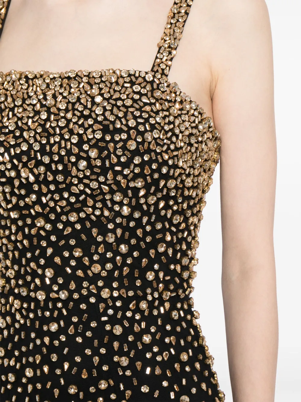 Shop Jenny Packham Cherry Embellished Gown In Black