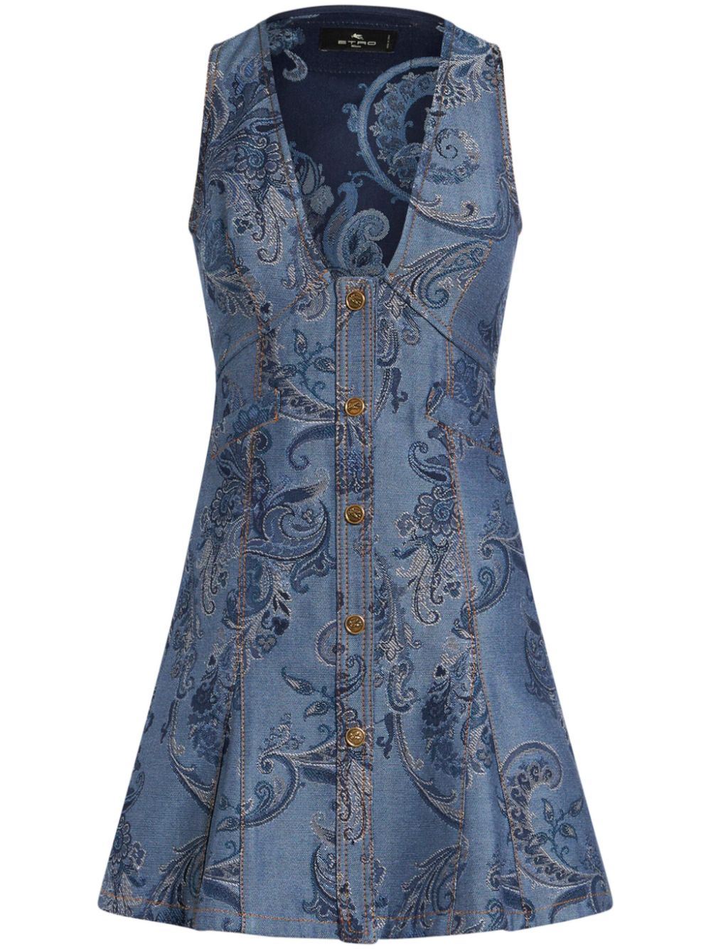 ETRO Denim mini-jurk met jacquard Blauw