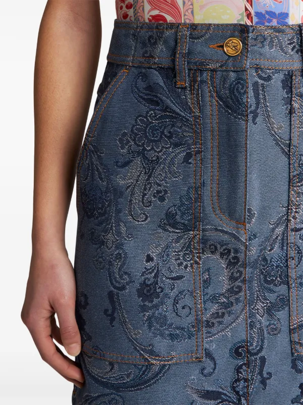 スカート ETRO SS25 Etro Skirts Blue (WRFA0095 AK763X0888) FLORAL ASYMMETRIC MIDI SKIRT | Skirts | ETRO