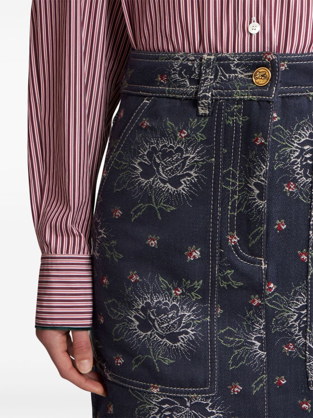 ETRO jacquard denim mini skirt Women