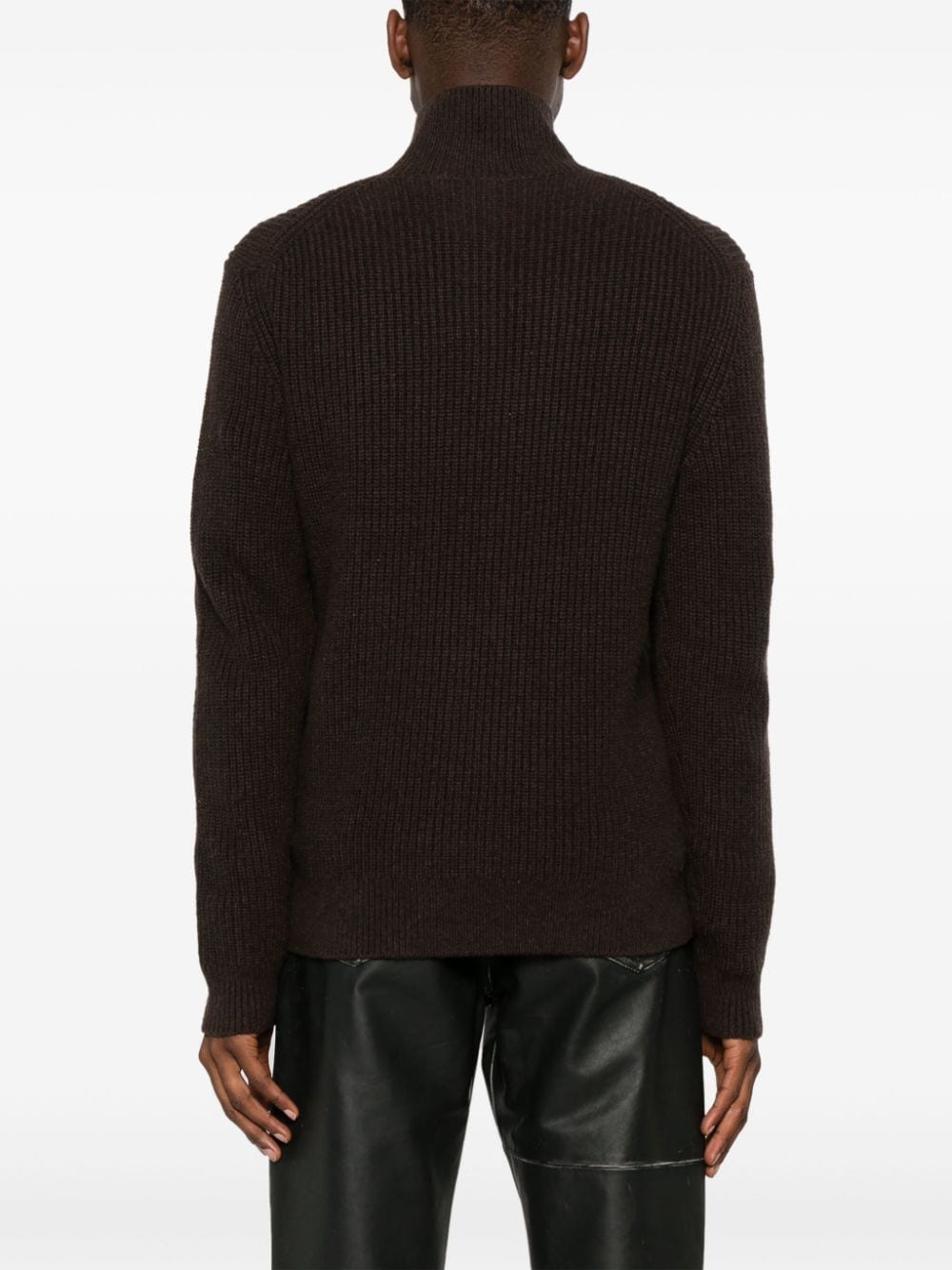 Shop Jw Anderson Half-zip Sweater In Brown