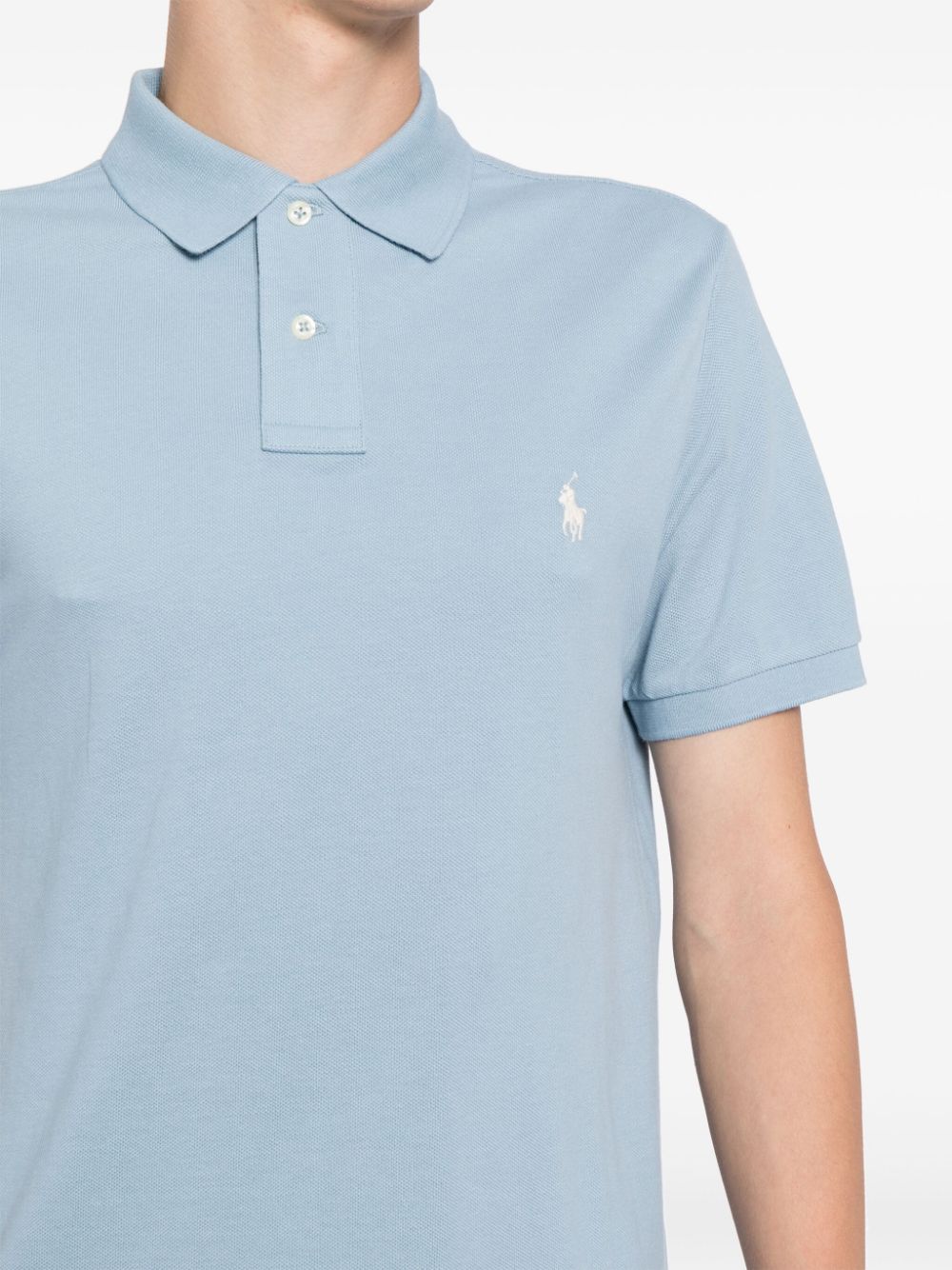 Shop Polo Ralph Lauren Classic Slim Fit Polo Shirt In Blue