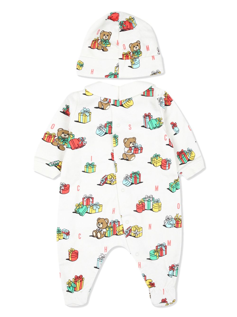 Moschino Kids Teddy Bear-print babygrow set - White