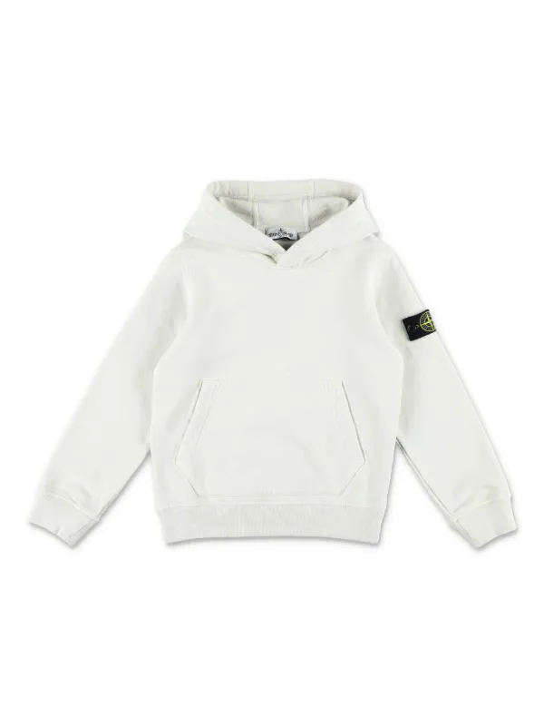 Stone Island Junior コンパスバッジ パーカー | ホワイト Stone Island Junior コンパスバッジ パーカー | ホワイト