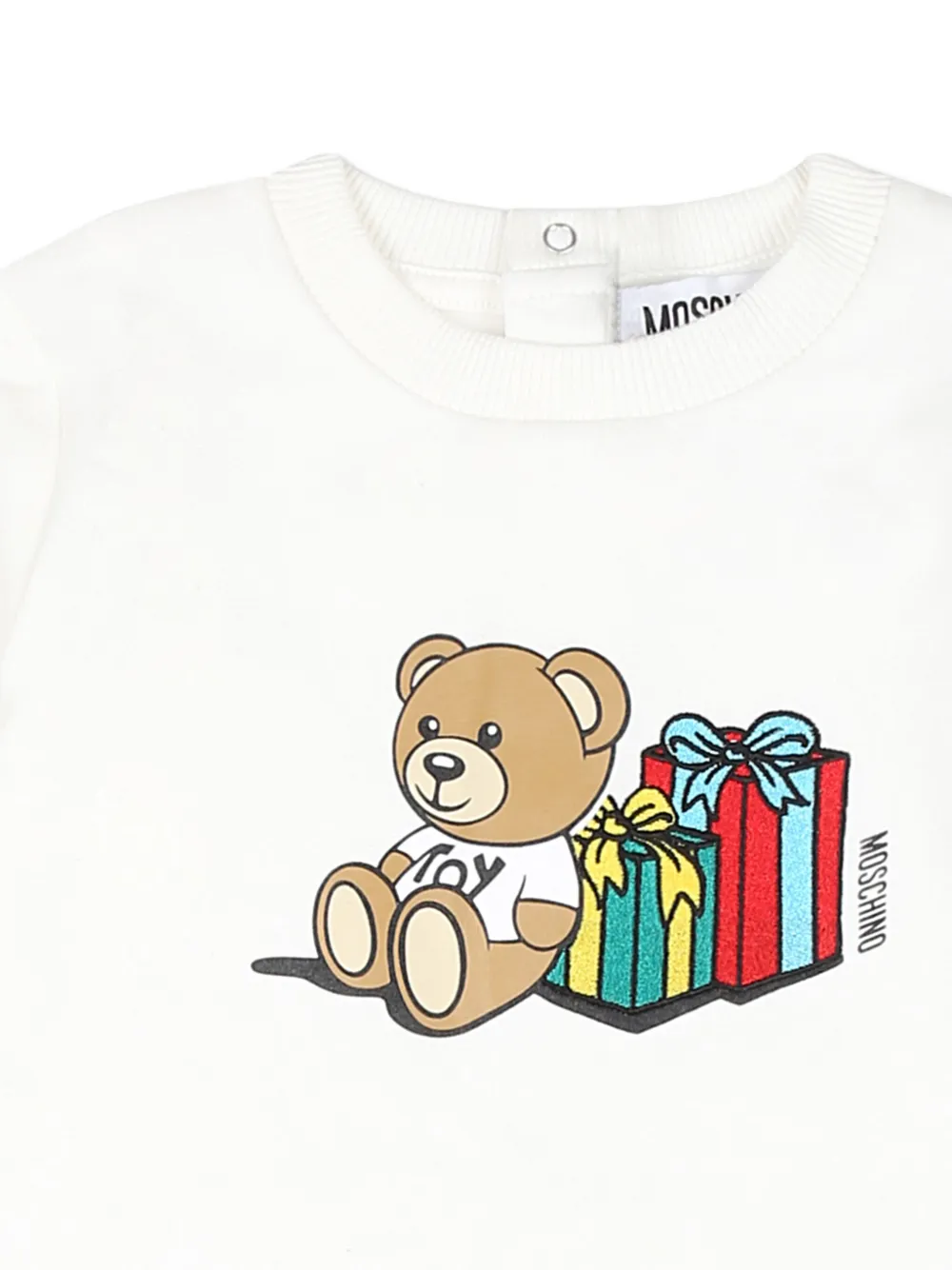 Moschino Kids Jurk met teddybeerprint Wit