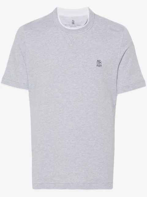 Brunello Cucinelli logo-embroidered T-shirt