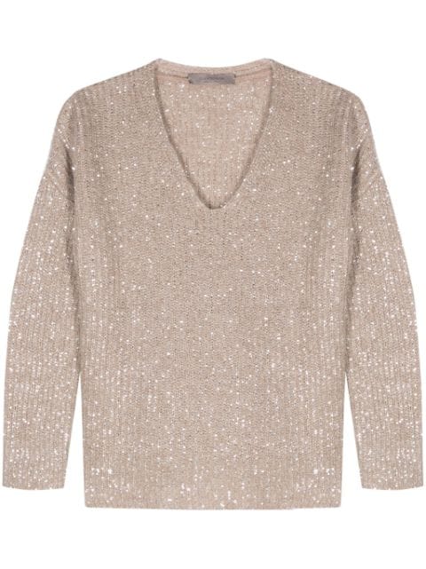 D.Exterior sequinned sweater 