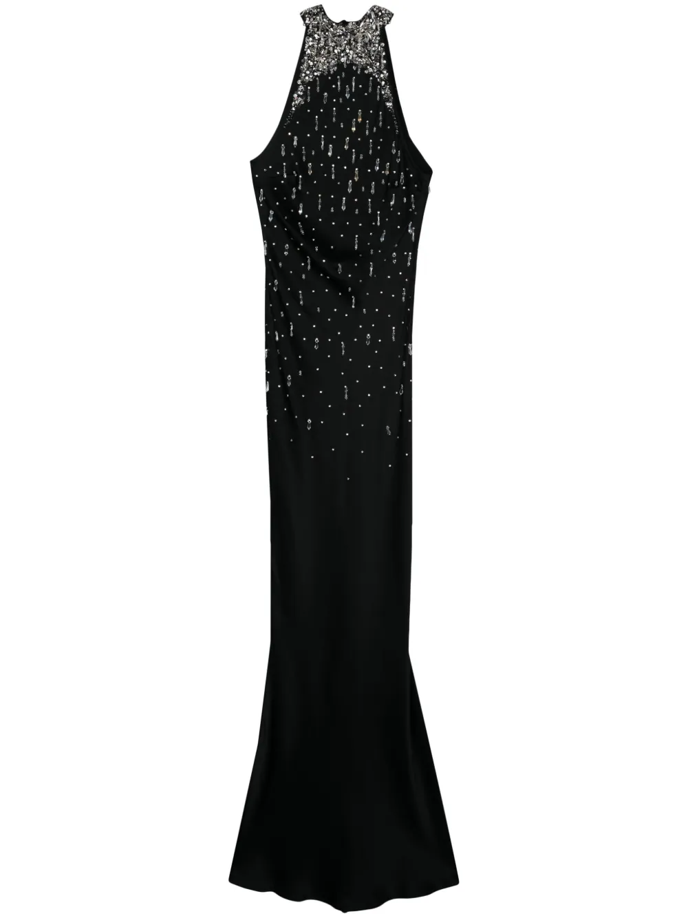 Amen bead-embellished maxi dress – BLACK