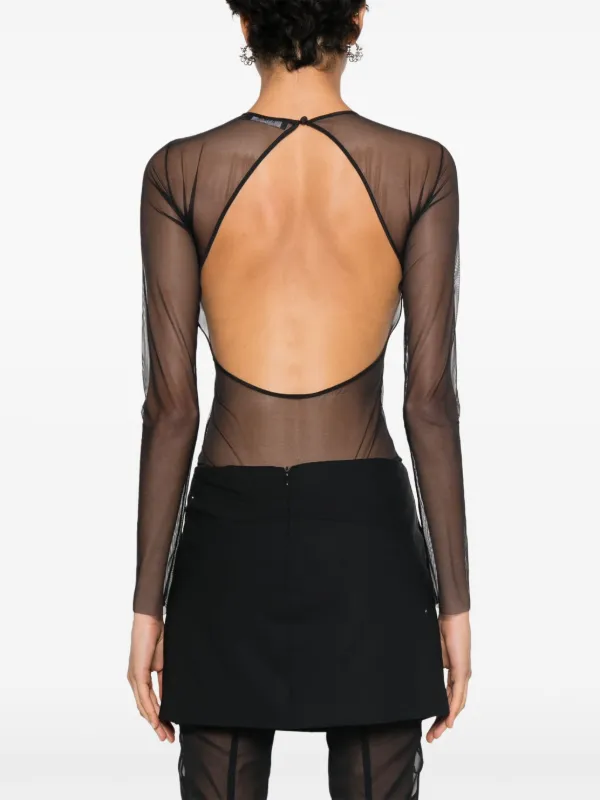 Amen floral-appliqué Bodysuit | Black | FARFETCH