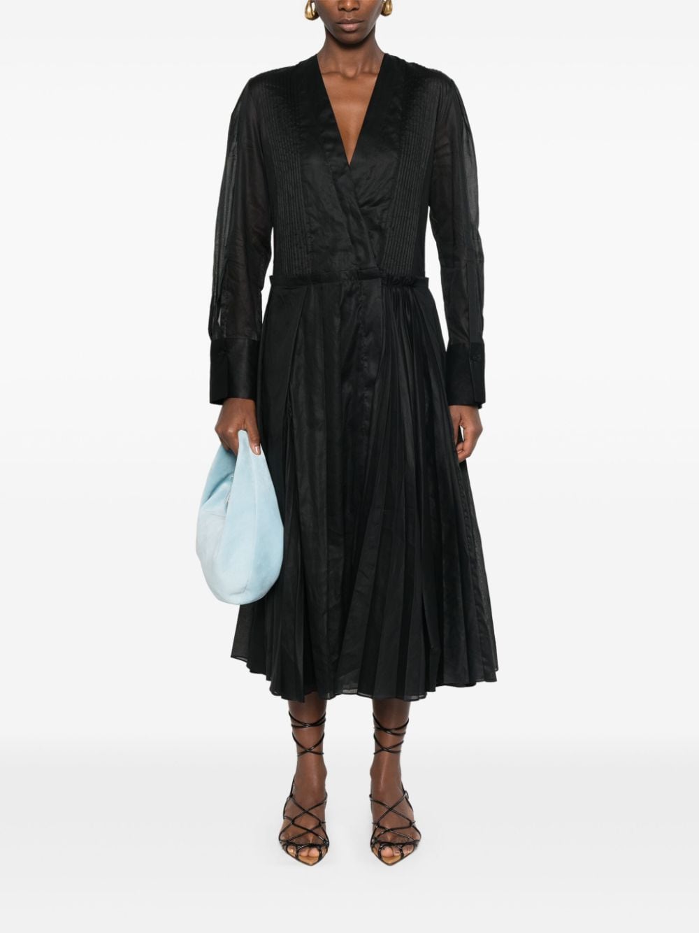 Jil Sander Geplooide maxi-jurk - Zwart