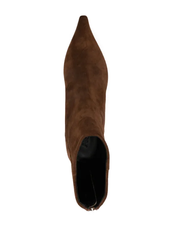 【関税込み】Aeyde ブラウン Zoe スエード アンクルブーツ Aeyde | ZOE Brown Suede Kitten Heel Ankle Boot