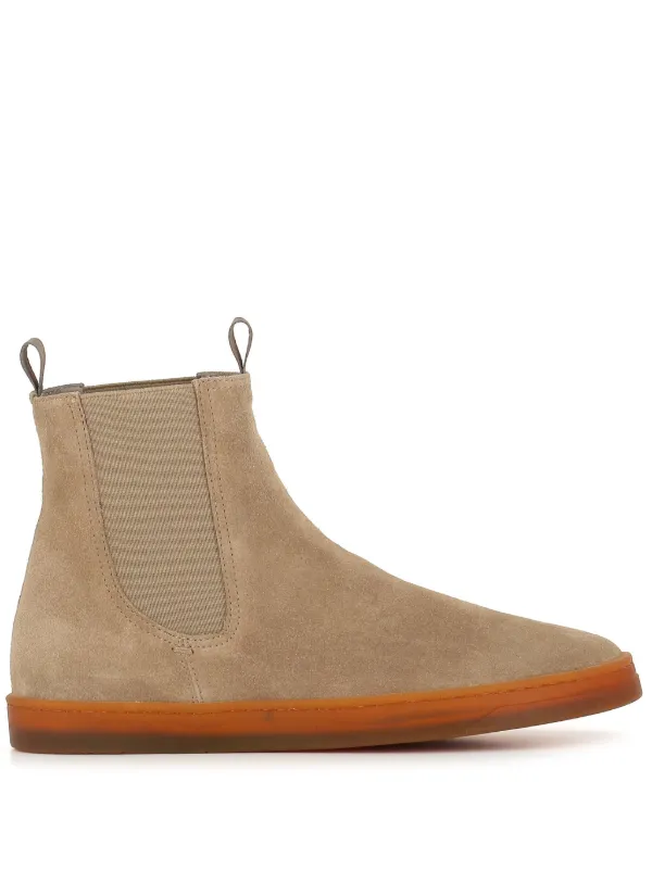 Officine Creative Elasticated Leather Boots in Neutrals