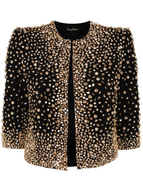 Jenny Packham Darlin crystal-embellished cropped jacket