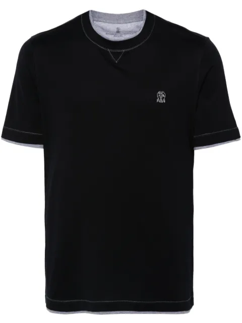Brunello Cucinelli playera con logo bordado