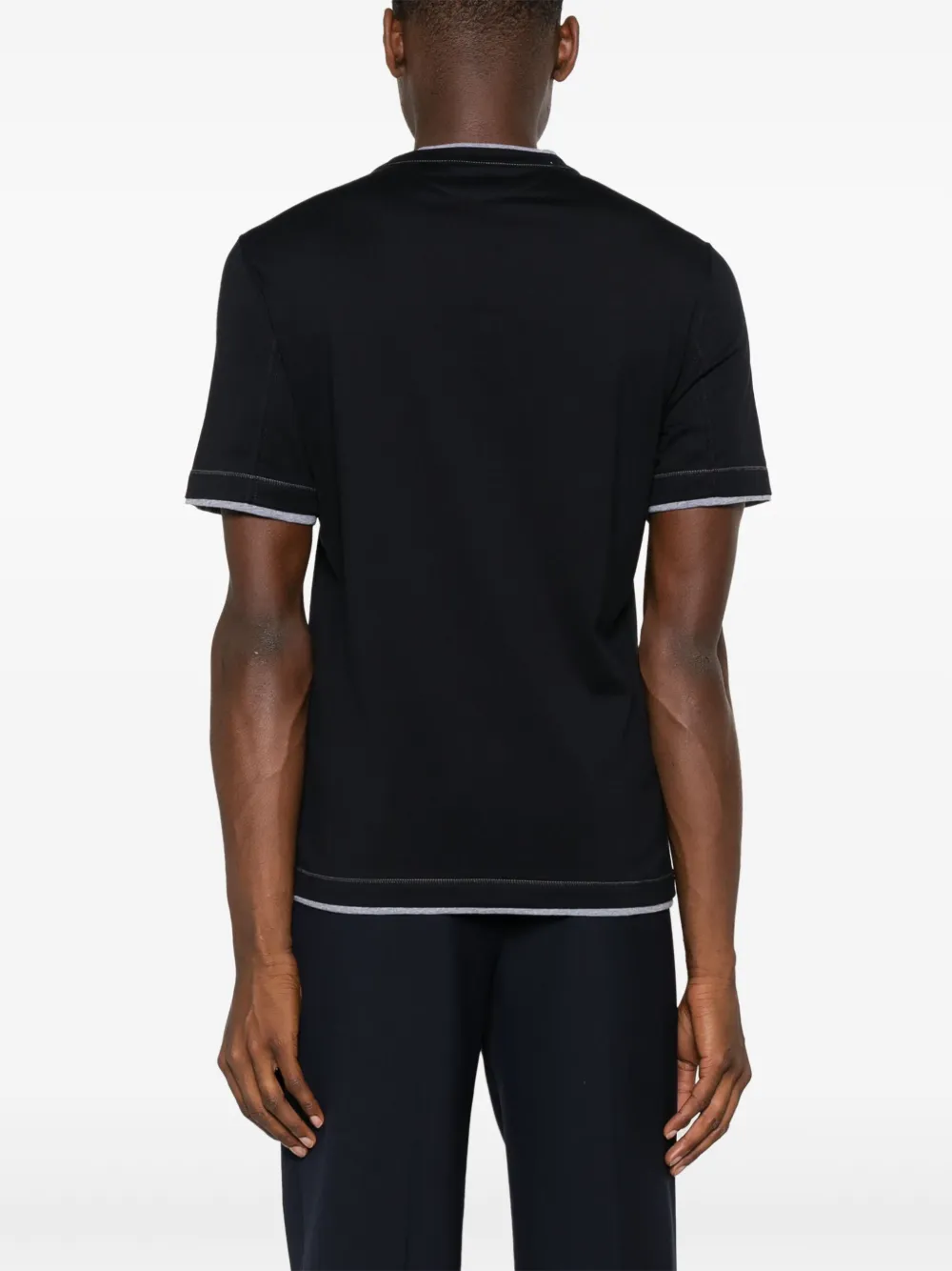 Brunello Cucinelli T-shirt met geborduurd logo Blauw