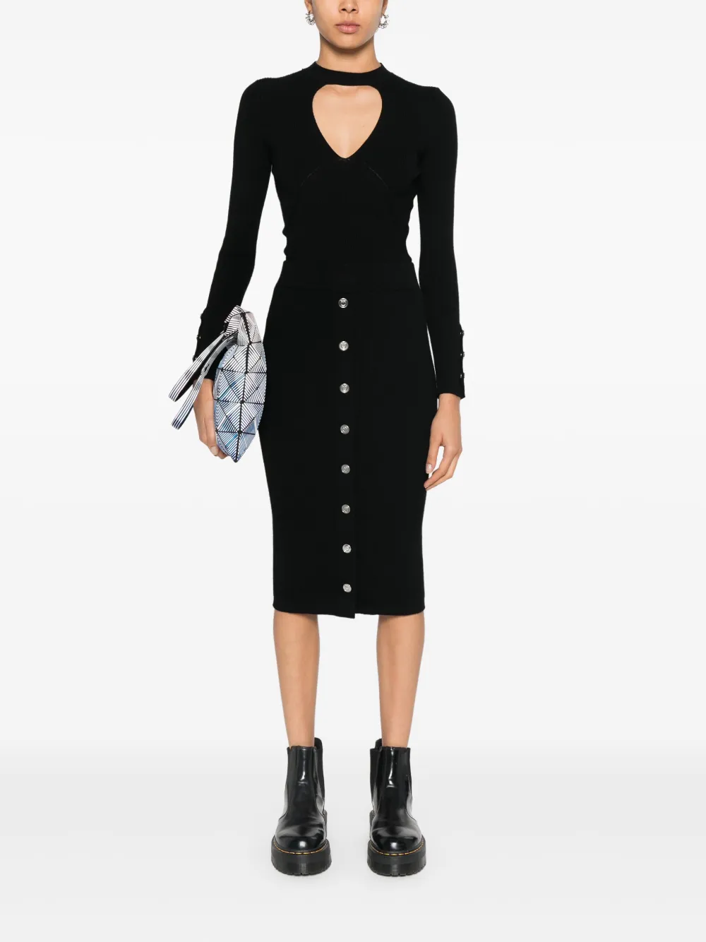 PINKO Ribgebreide top - Zwart