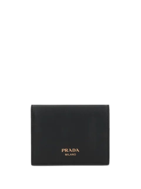 Prada logo-lettering leather wallet