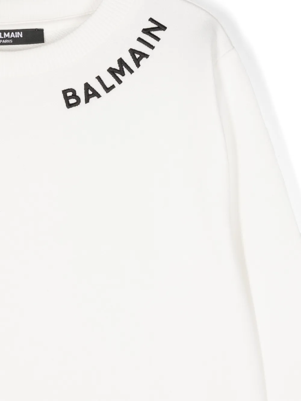 Balmain Kids Jurk met geborduurd logo Wit