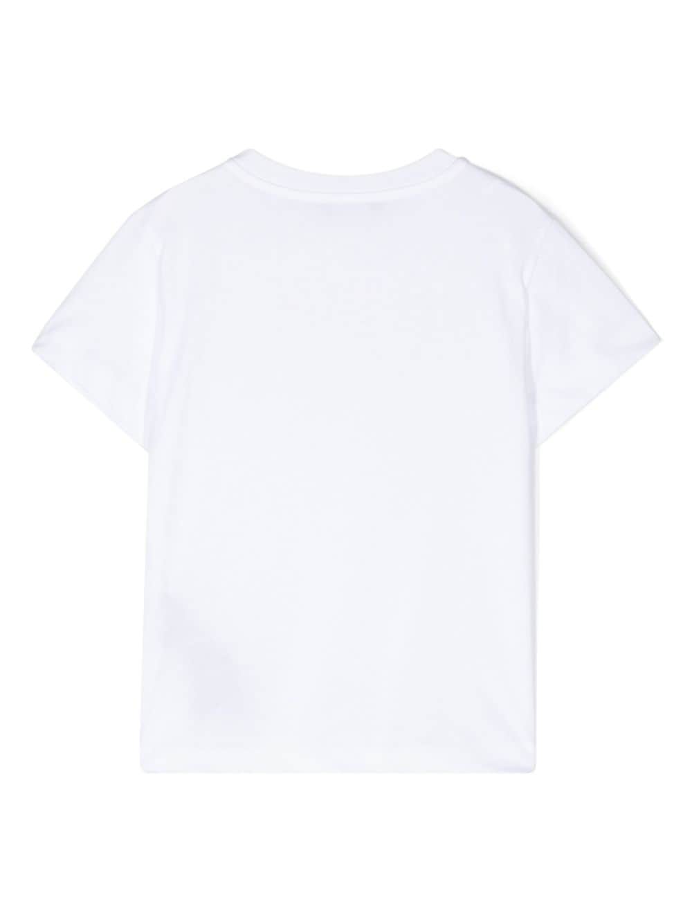 Balmain Kids T-shirt met logo met glitters - Wit