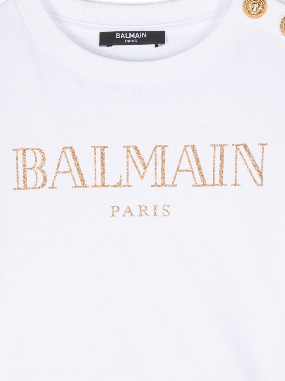 BALMAIN GLITTERED-LOGO T-SHIRT 