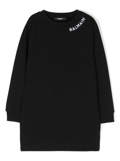 logo-embroidered dress