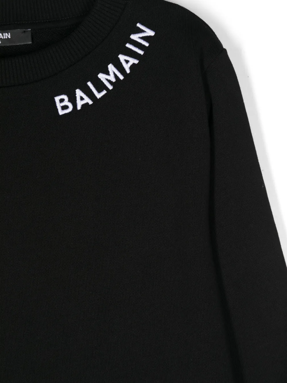 Balmain Kids Jurk met geborduurd logo Zwart