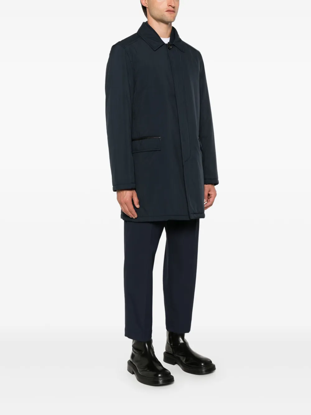 Corneliani Layered-detail Coat In Blue