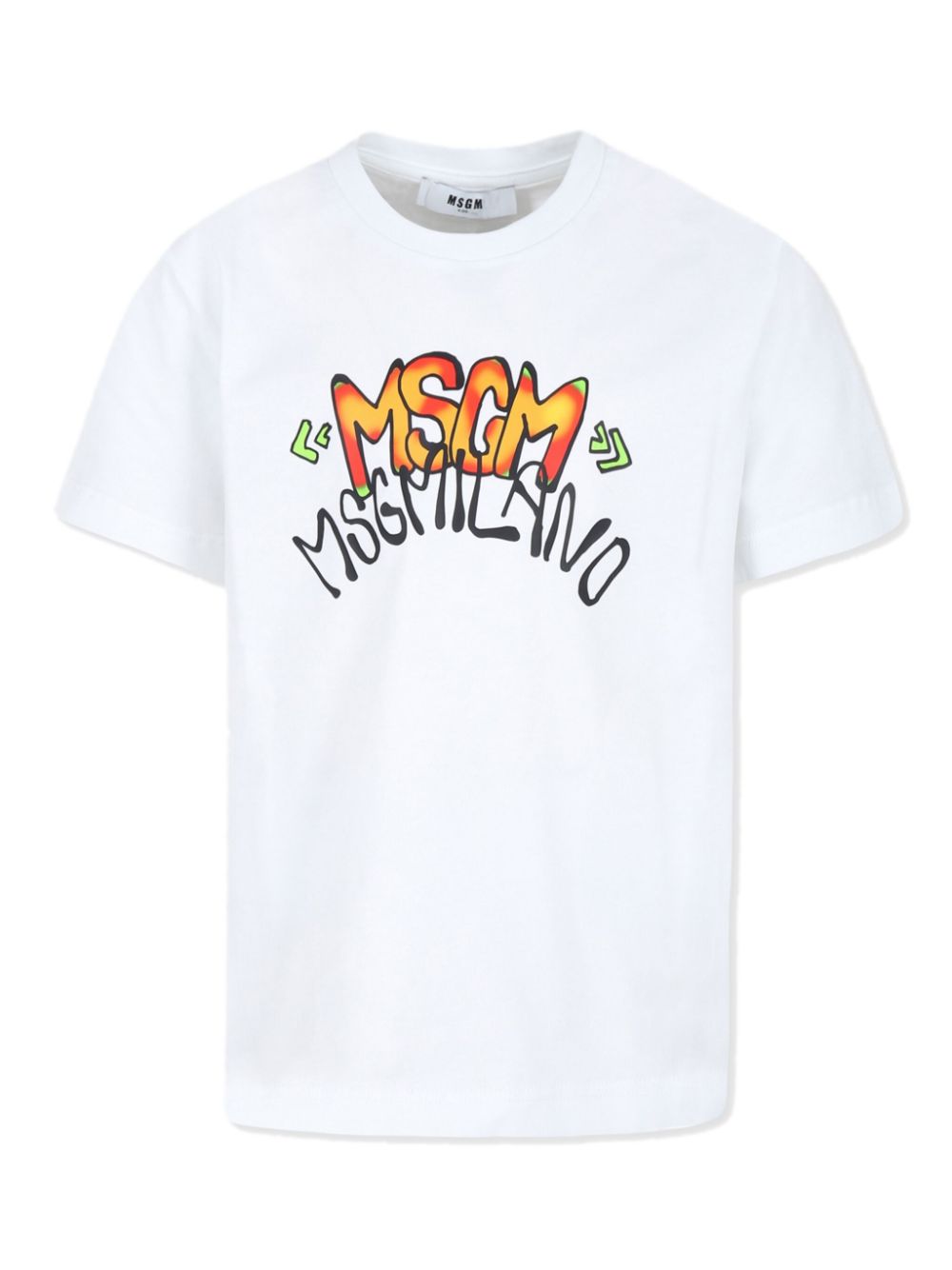 MSGM Kids logo-print T-shirt - Bianco