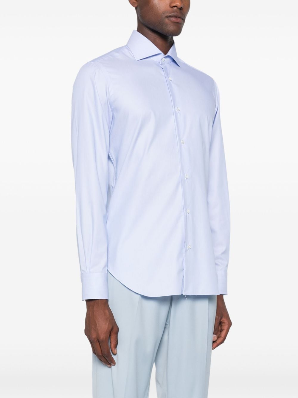 Shop Barba Cotton Shirt In Blue