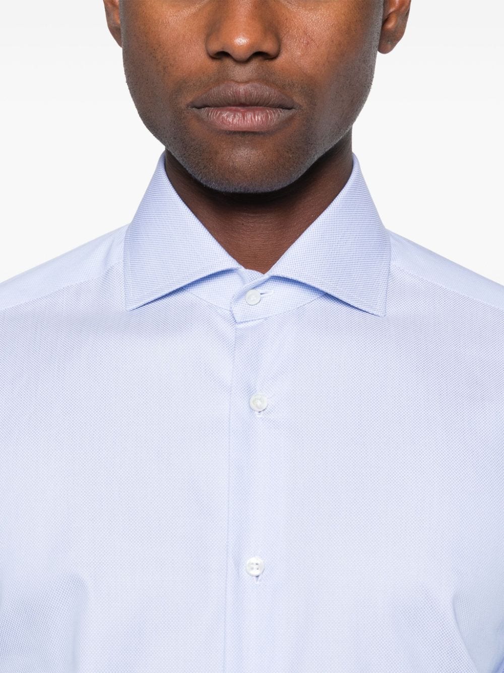 Shop Barba Cotton Shirt In Blue