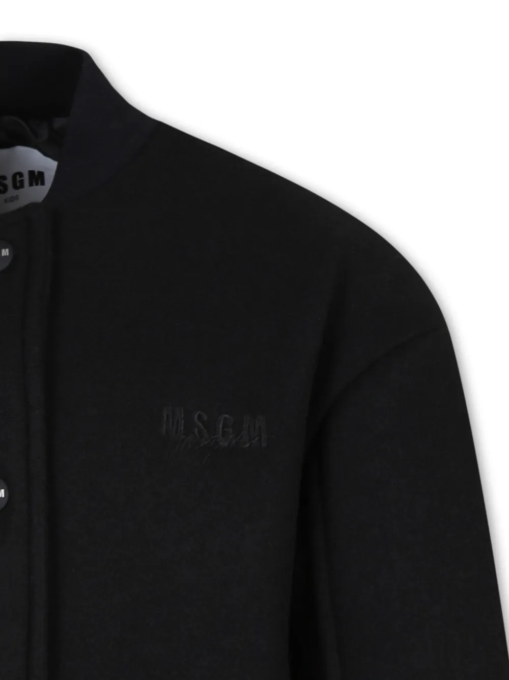 MSGM Kids Bomberjack met geborduurd logo Zwart